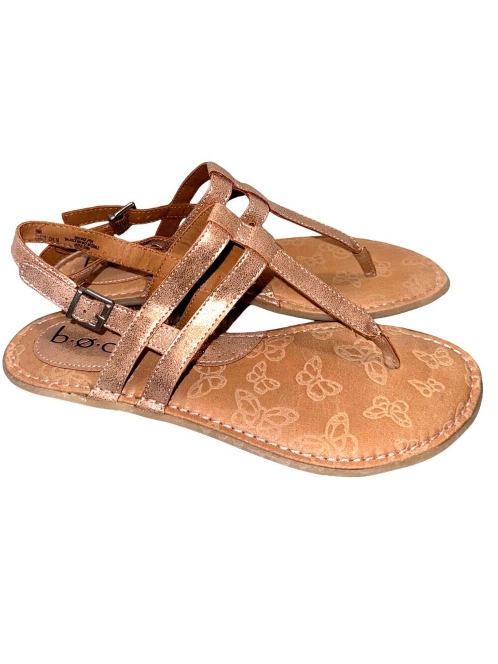 BOC Escapade Womens 9 Rose Gold Strappy Thong Sandal Z53370 Boho Hippie Beach